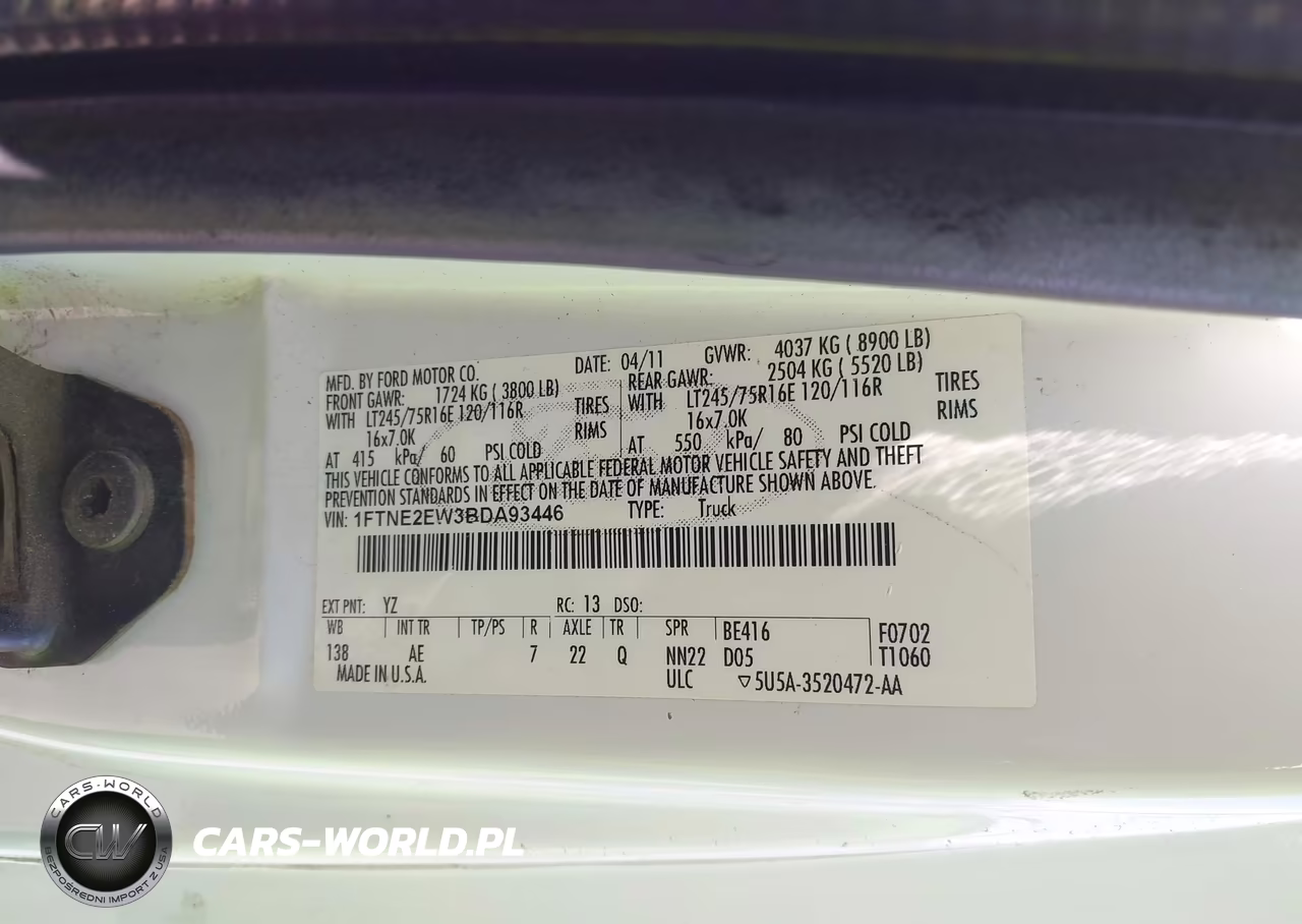2011 Ford E-250 Commercial VIN:1FTNE2EW3BDA93446 - 9
