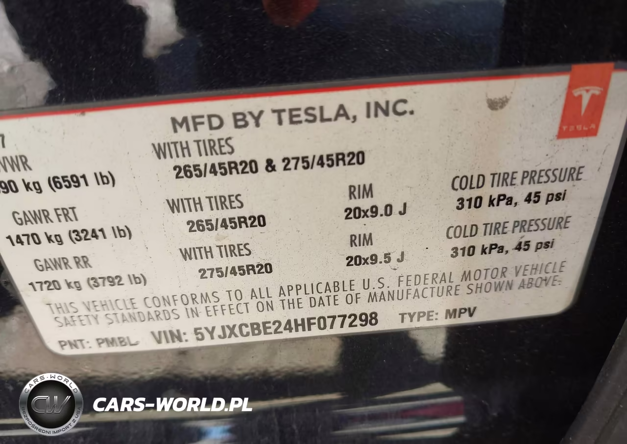 2017 Tesla Model X 100D-75D-90D VIN:5YJXCBE24HF077298 - 9