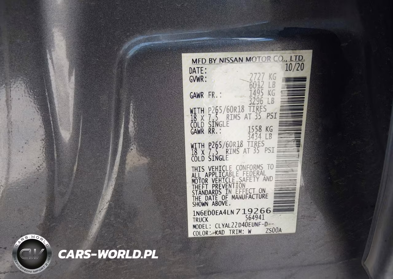 2020 Nissan Frontier Sv 4X2 VIN:1N6ED0EA4LN719266 - 9