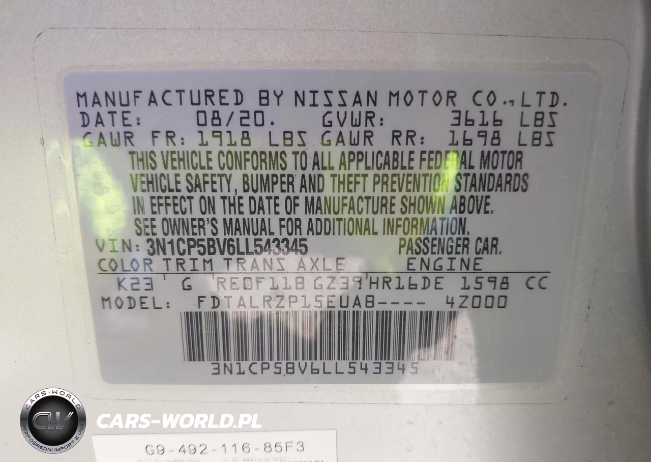 2020 Nissan Kicks S Xtronic Cvt VIN:3N1CP5BV6LL543345 - 6