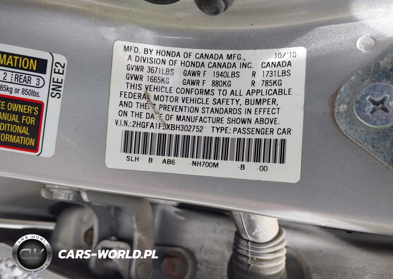 2011 Honda Civic Lx VIN:2HGFA1F5XBH302752 - 9