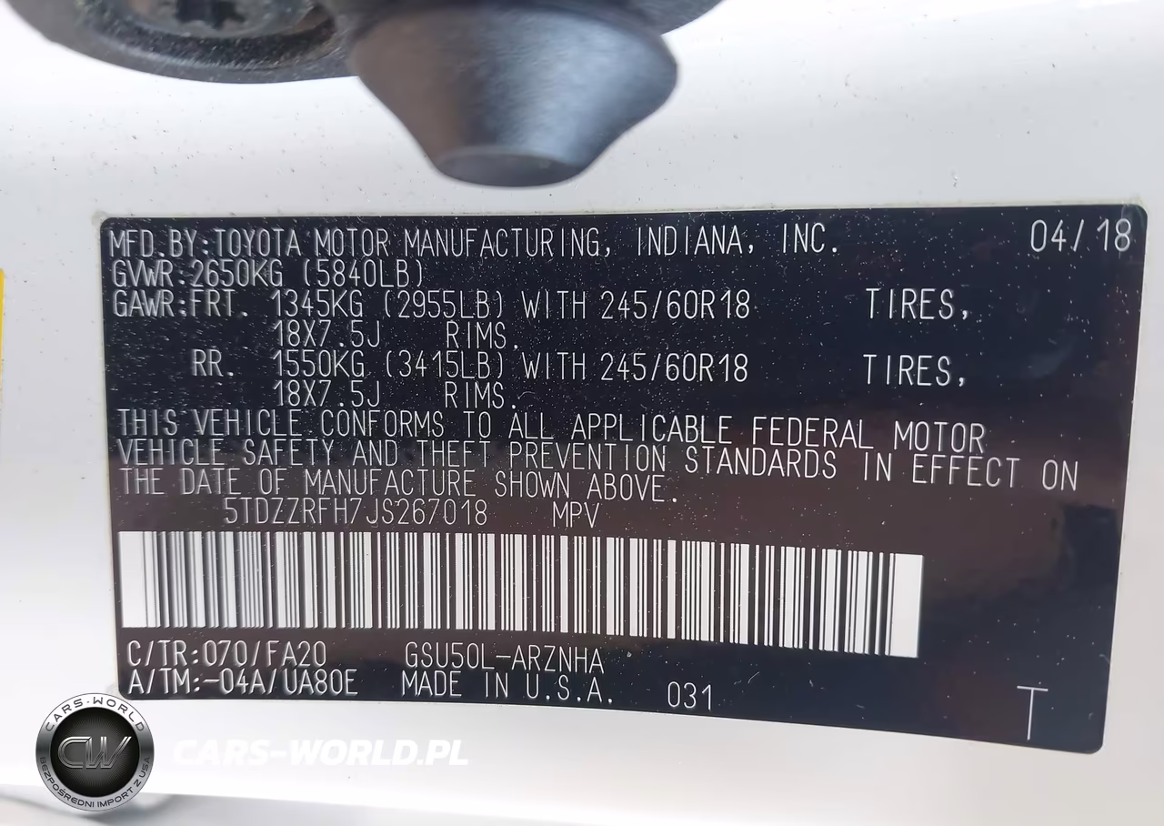 2018 Toyota Highlander Le Plus VIN:5TDZZRFH7JS267018 - 9