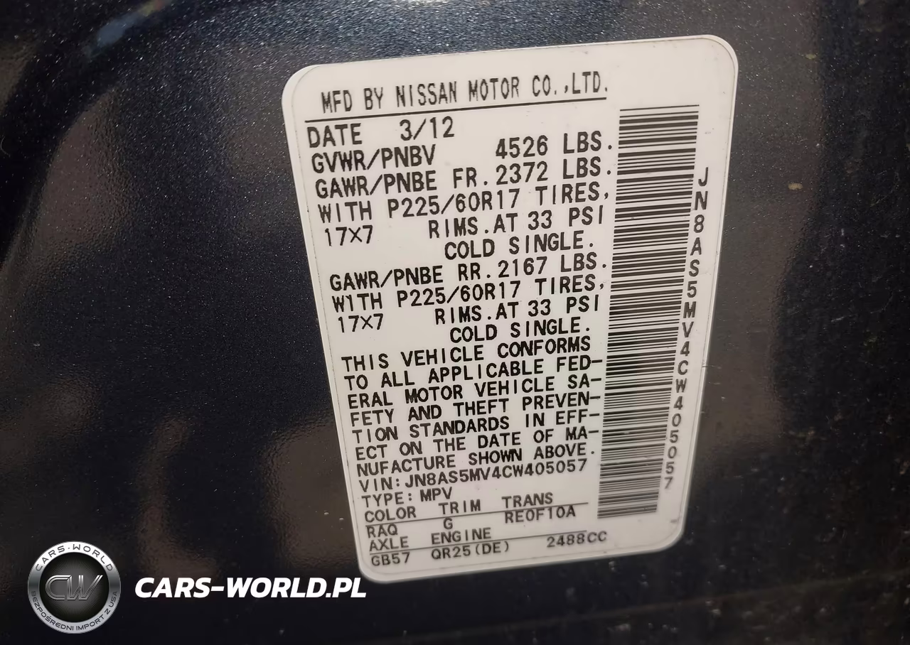 2012 Nissan Rogue Sv VIN:JN8AS5MV4CW405057 - 9