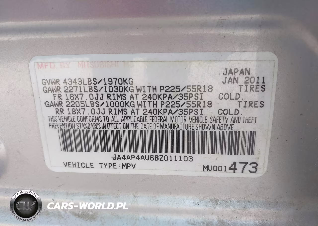 2011 Mitsubishi Outlander Sport Se VIN:JA4AP4AU6BZ011103 - 9