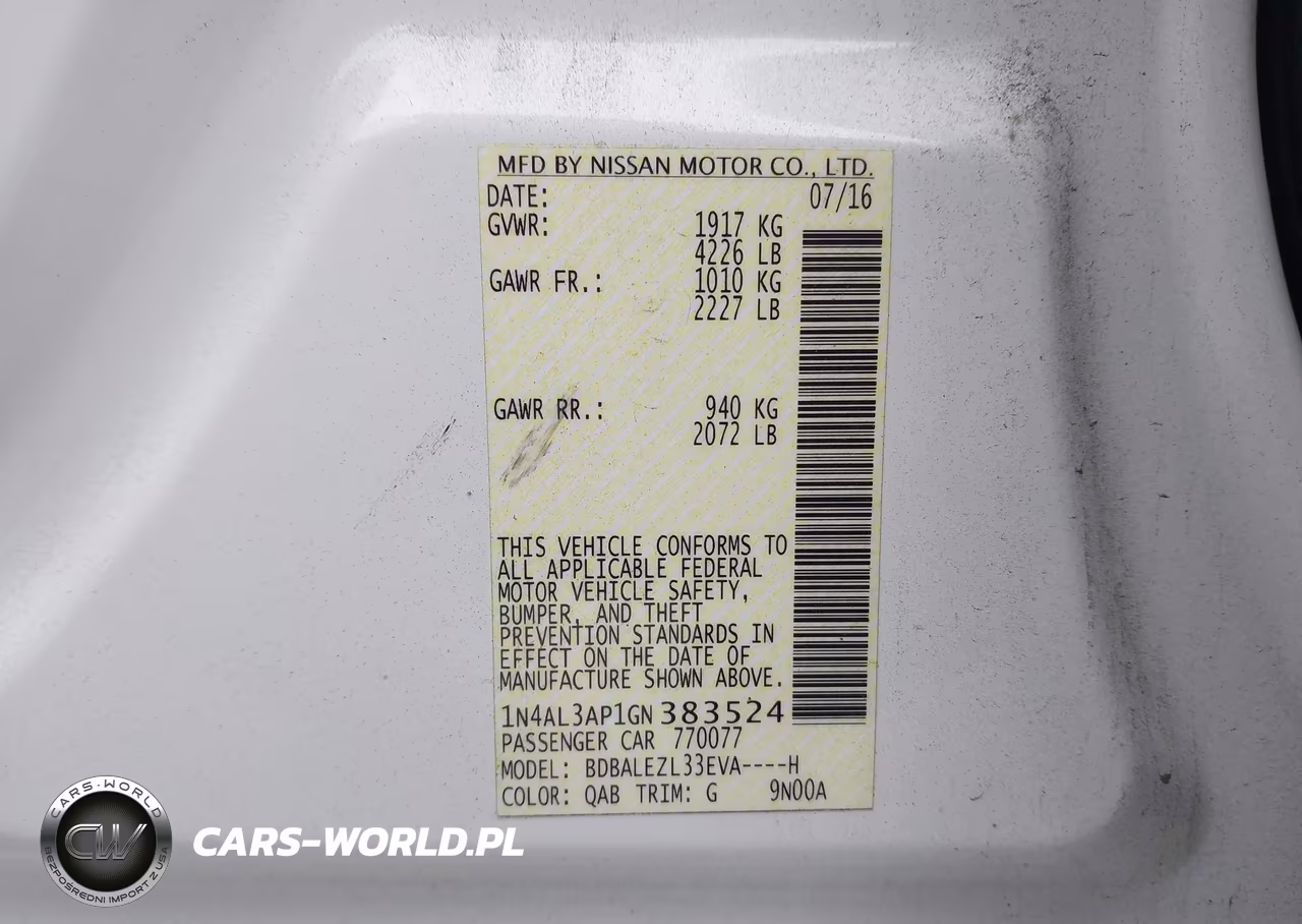 2016 Nissan Altima 2.5 S VIN:1N4AL3AP1GN383524 - 9