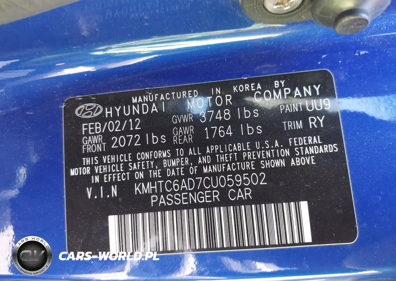 2012 Hyundai Veloster Base W-Gray VIN:KMHTC6AD7CU059502 - 9