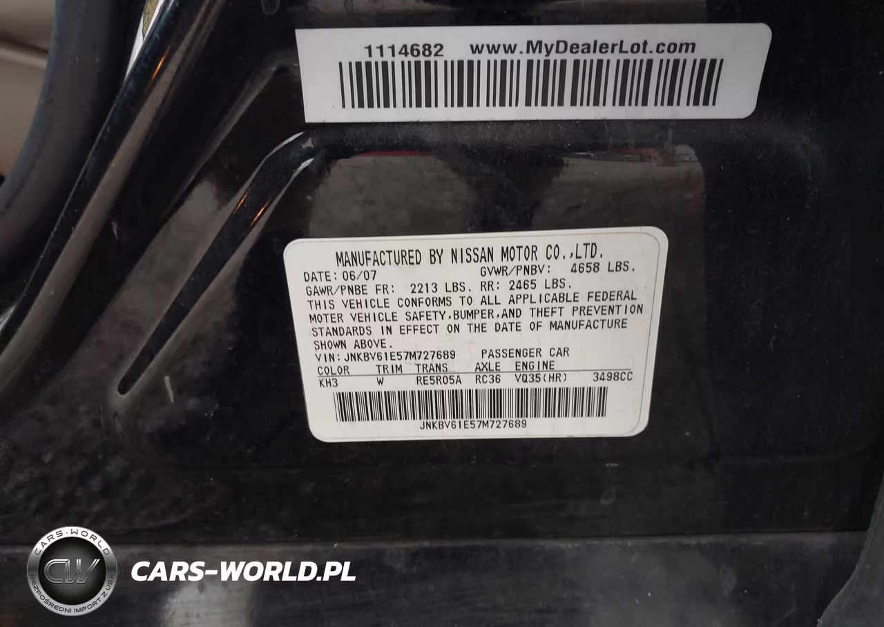 2007 Infiniti G35 Journey VIN:JNKBV61E57M727689 - 9
