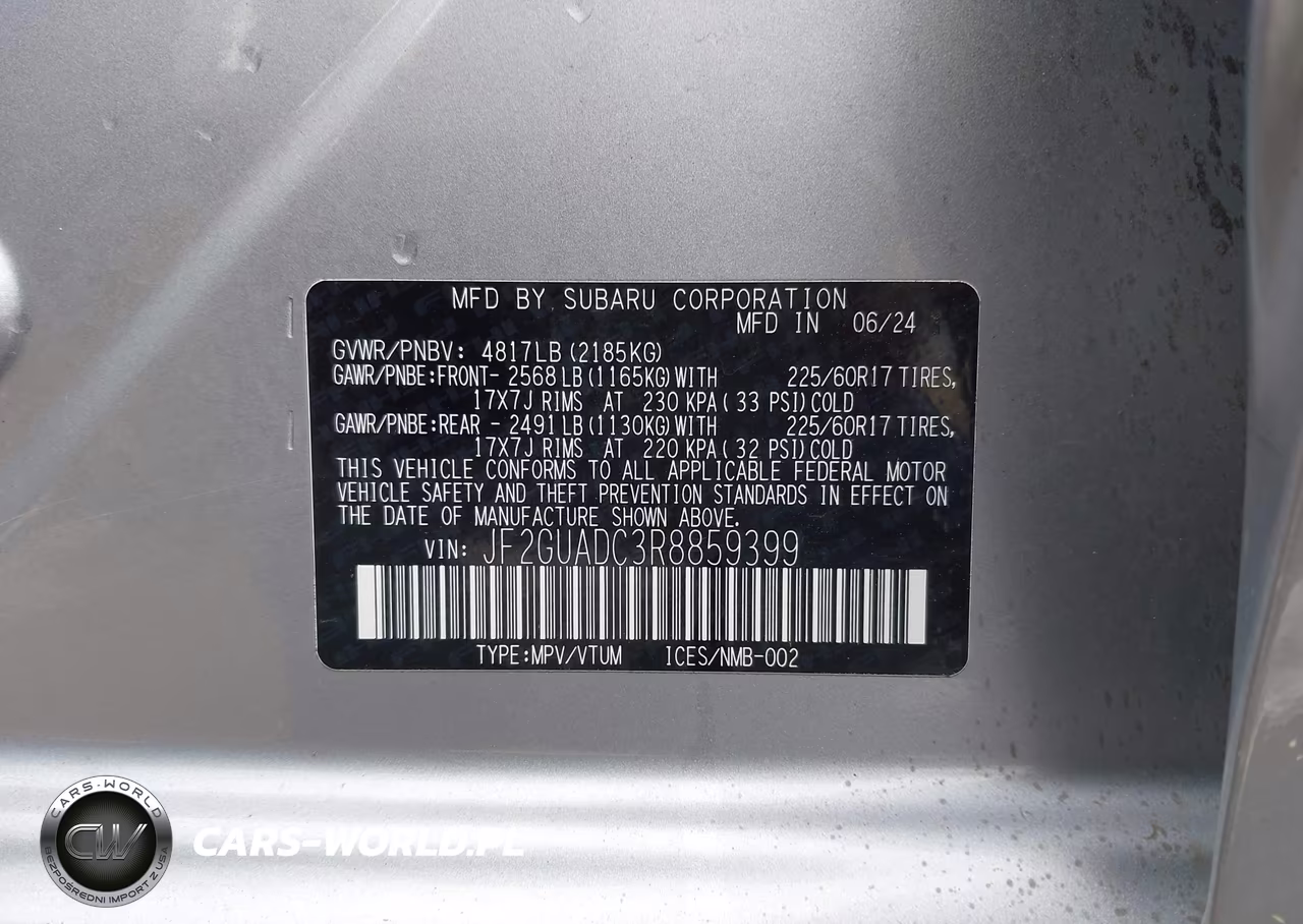 2024 Subaru Crosstrek Premium VIN:JF2GUADC3R8859399 - 9