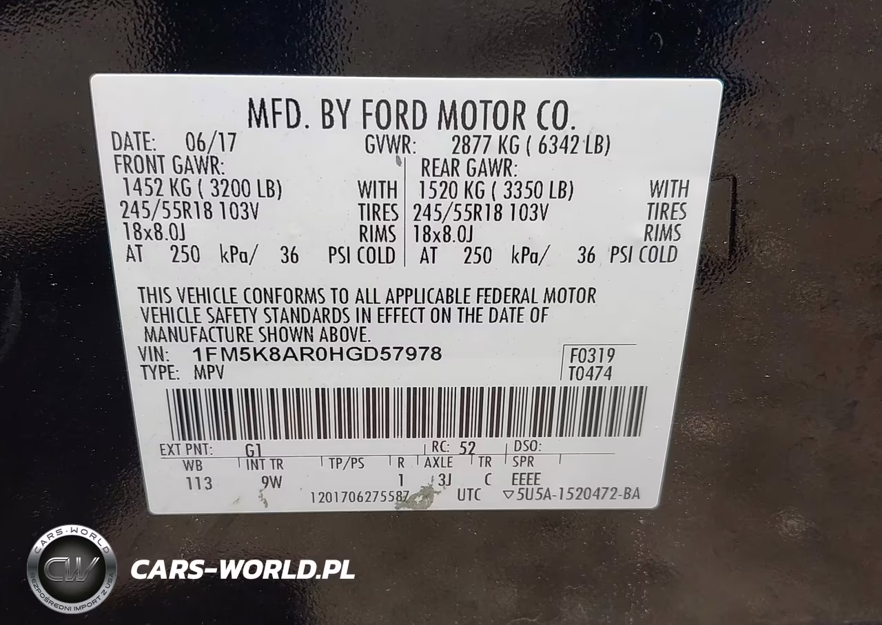 2017 Ford Utility Police Interceptor VIN:1FM5K8AR0HGD57978 - 9
