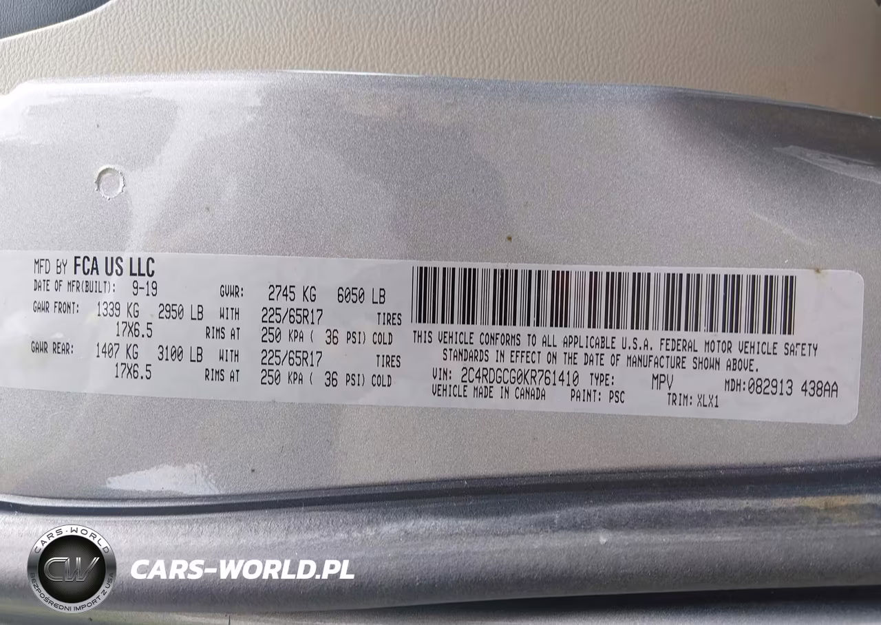 2019 Dodge Grand Caravan Sxt VIN:2C4RDGCG0KR761410 - 9