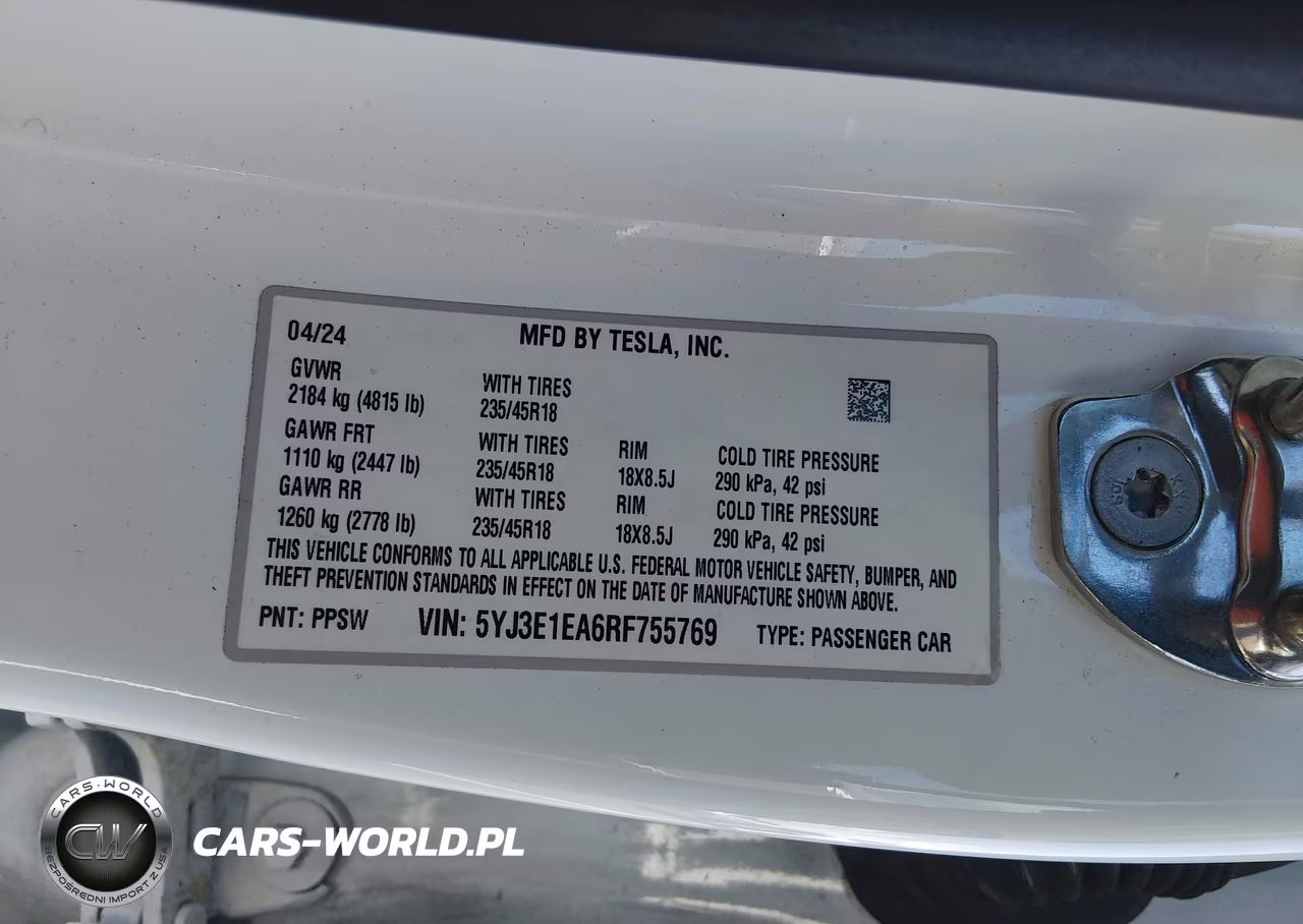 2024 Tesla Model 3 Long Range Dual Motor All-Wheel Drive-Rear-Wheel Drive VIN:5YJ3E1EA6RF755769 - 9