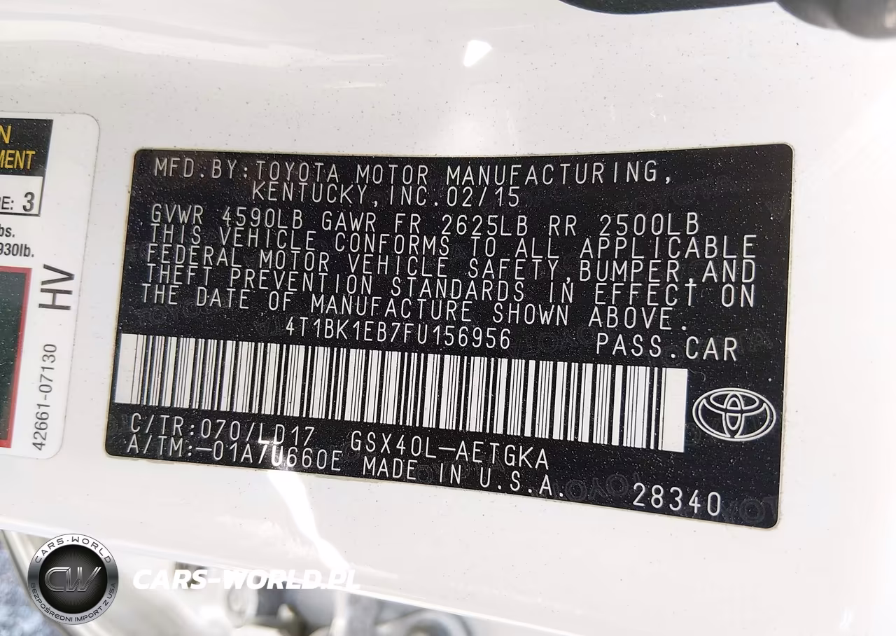 2015 Toyota Avalon Xle VIN:4T1BK1EB7FU156956 - 9