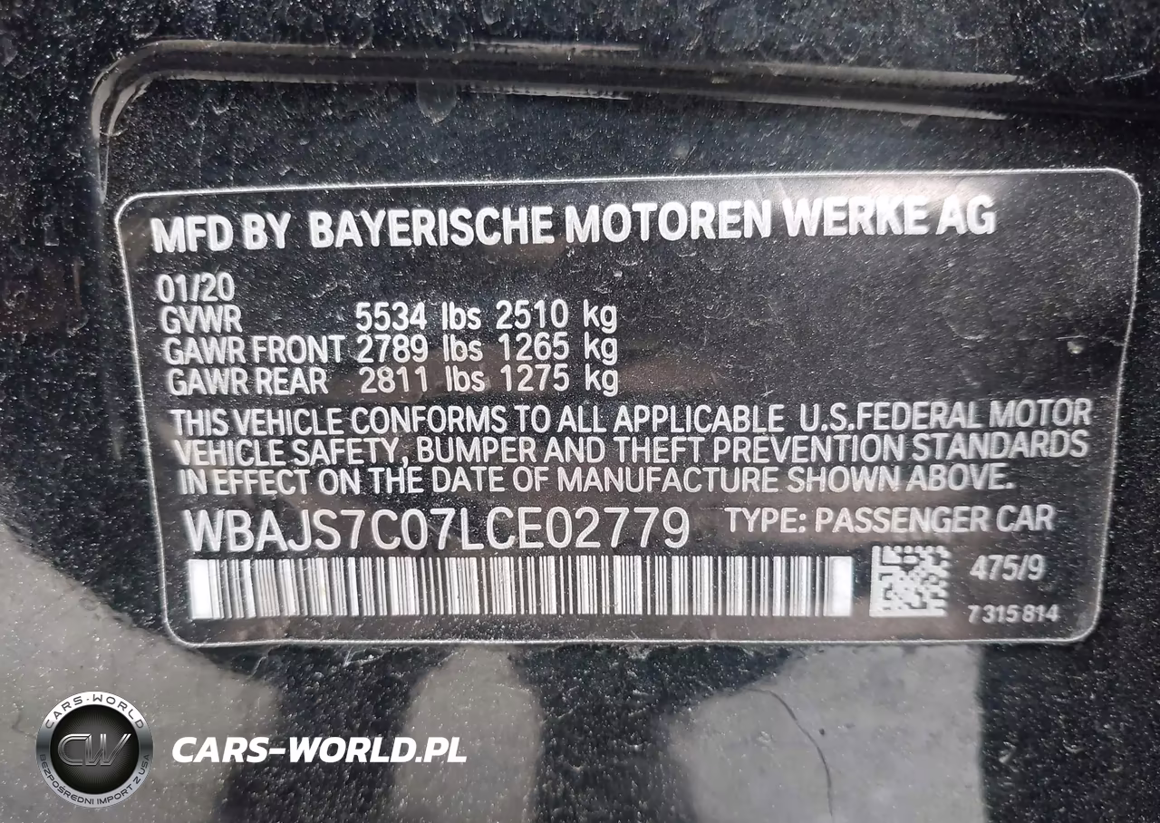 2020 BMW M550I xDrive VIN:WBAJS7C07LCE02779 - 9