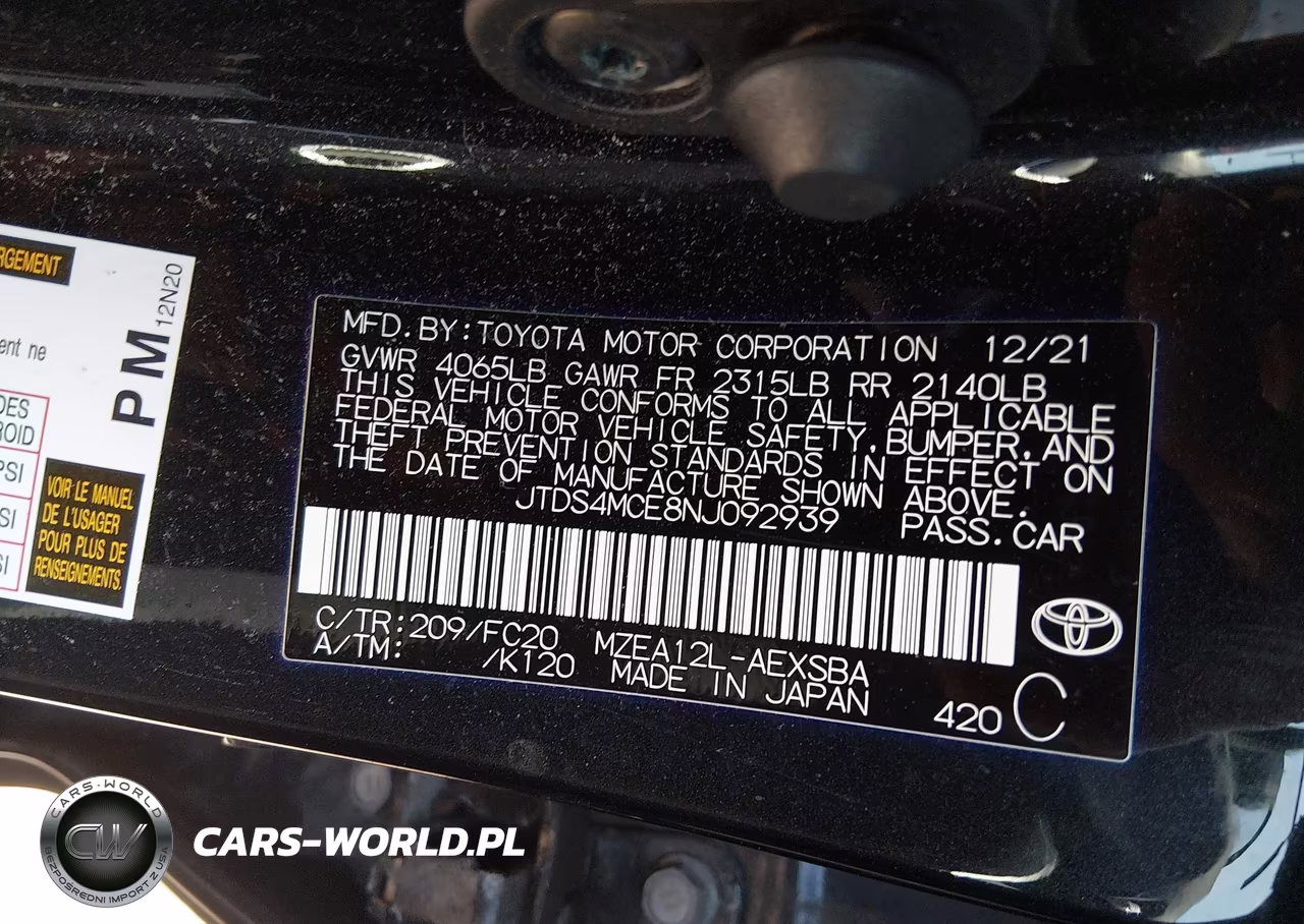 2022 Toyota Corolla Se VIN:JTDS4MCE8NJ092939 - 9