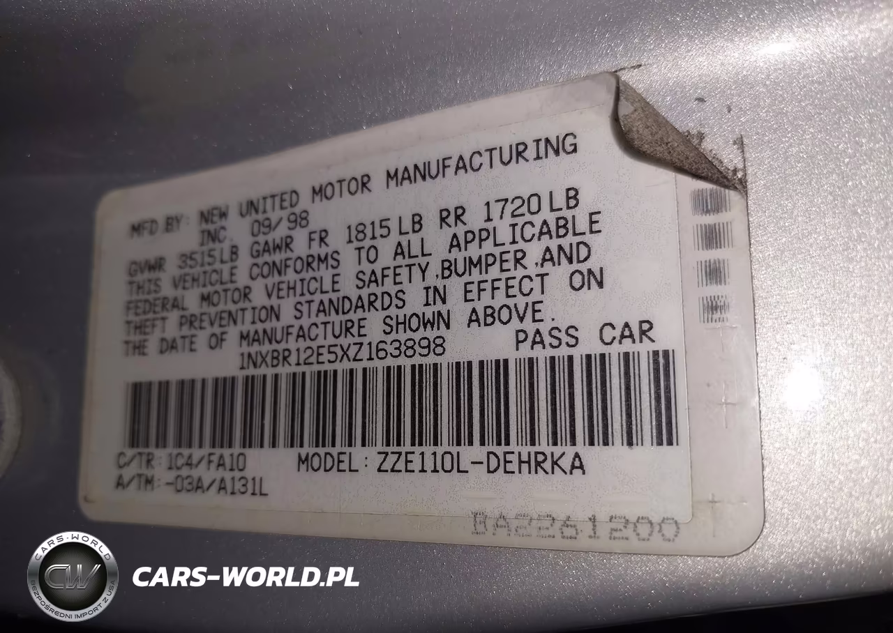 1999 Toyota Corolla Ve VIN:1NXBR12E5XZ163898 - 9