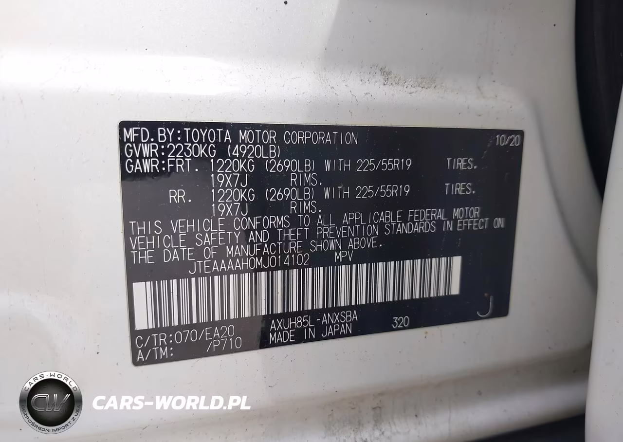 2021 Toyota Venza Limited VIN:JTEAAAAH0MJ014102 - 9