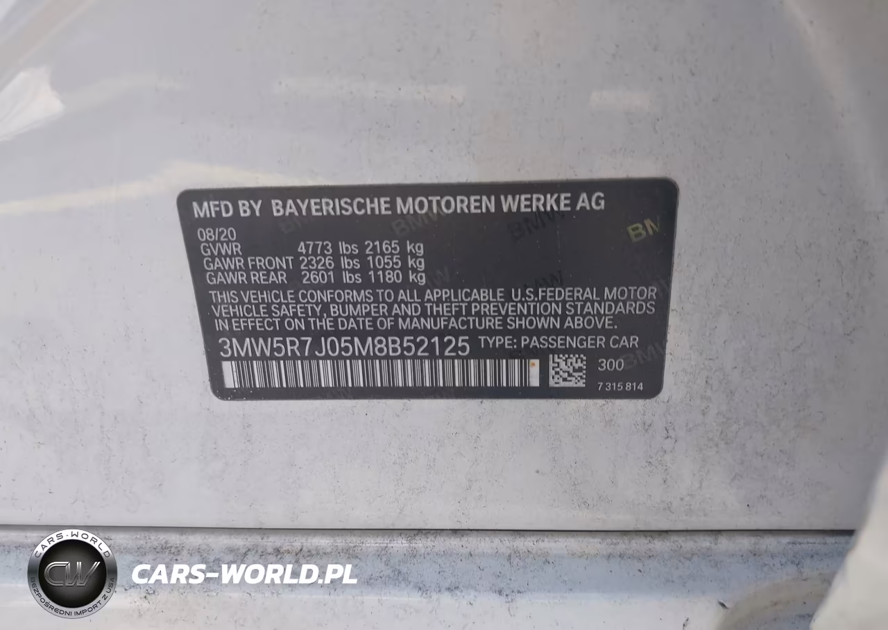 2021 BMW 330I xDrive VIN:3MW5R7J05M8B52125 - 9