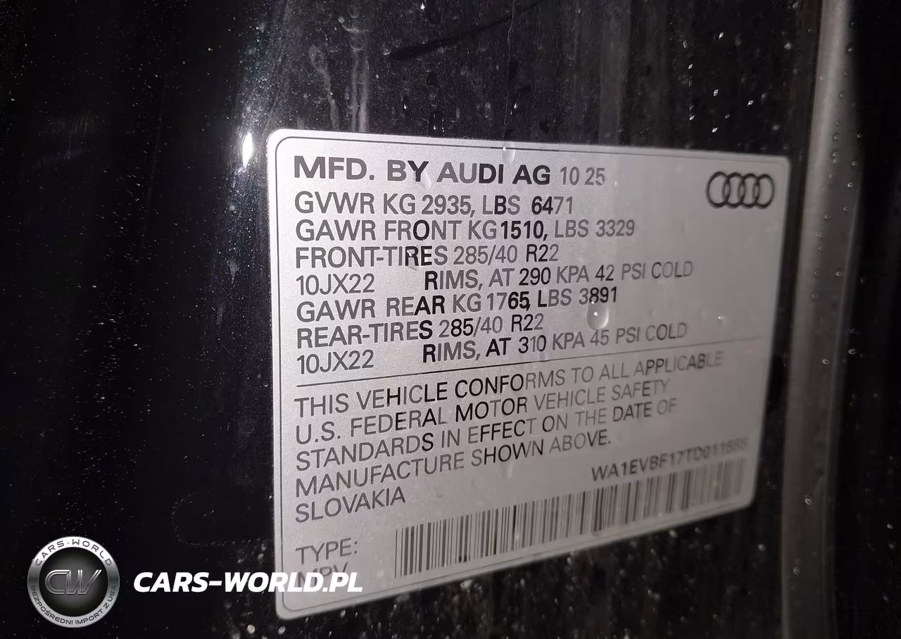 2026 Audi Q8 Premium Plus 55 Tfsi Quattro Tiptronic VIN:WA1EVBF17TD011555 - 9