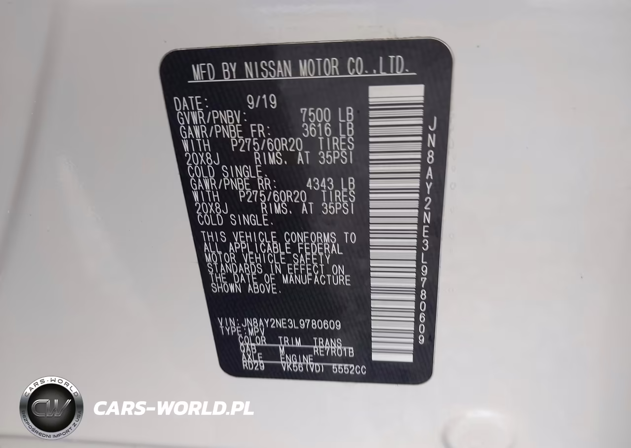 2020 Nissan Armada Platinum 4Wd VIN:JN8AY2NE3L9780609 - 9
