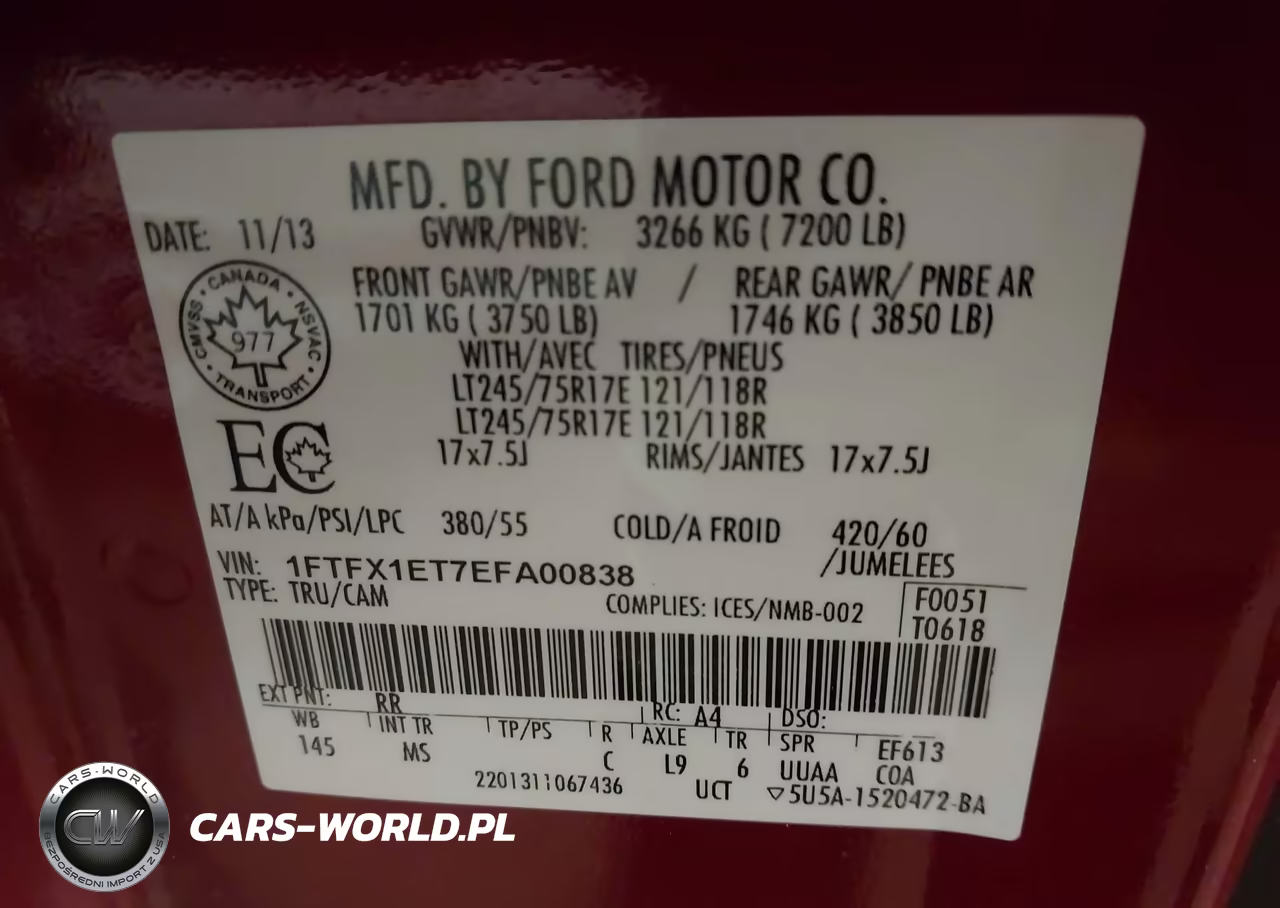 2014 Ford F-150 Xlt VIN:1FTFX1ET7EFA00838 - 9