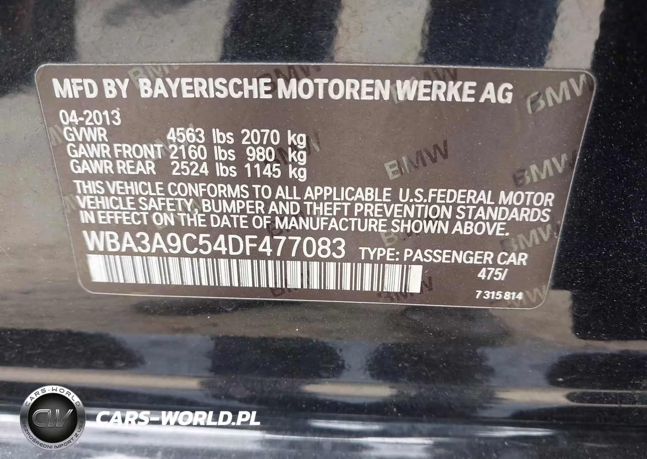 2013 BMW 335I VIN:WBA3A9C54DF477083 - 9