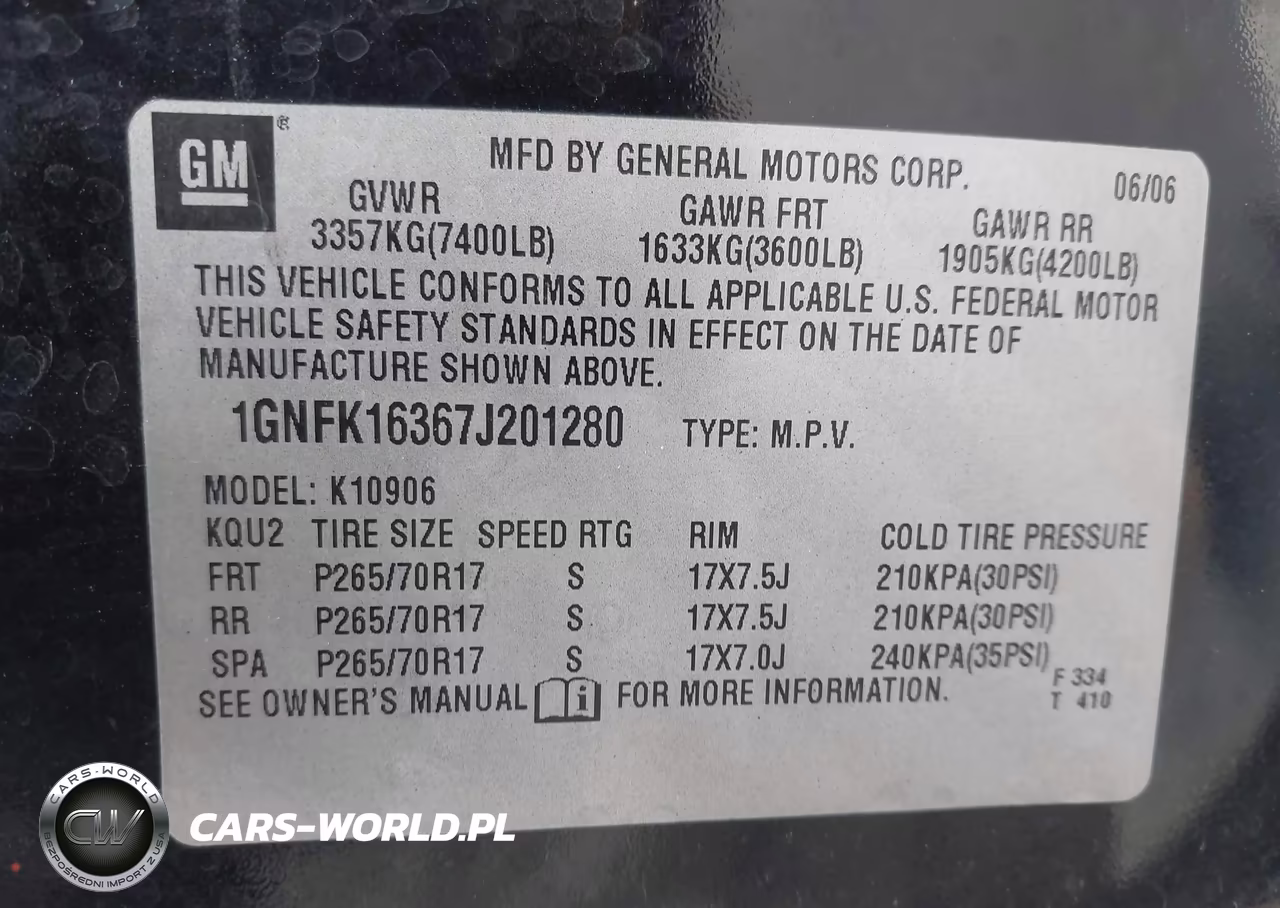 2007 Chevrolet Suburban 1500 Lt VIN:1GNFK16367J201280 - 9