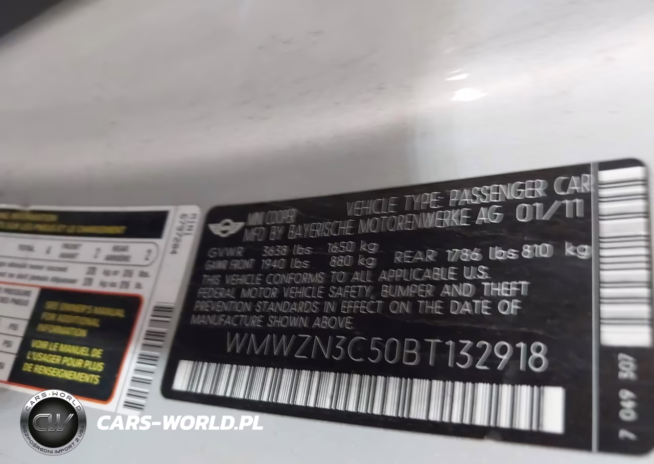 2011 Mini Cooper VIN:WMWZN3C50BT132918 - 9