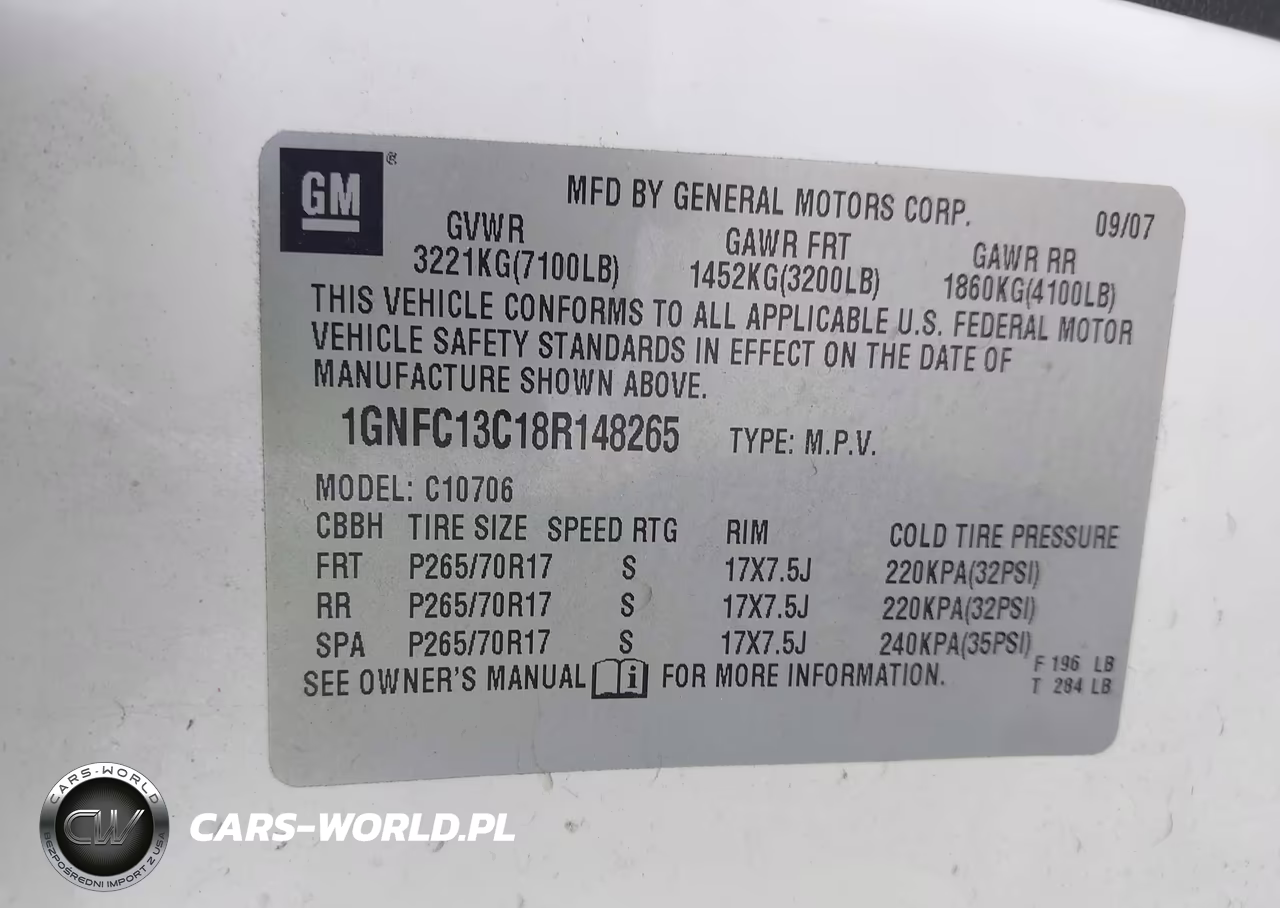 2008 Chevrolet Tahoe Ls VIN:1GNFC13C18R148265 - 9