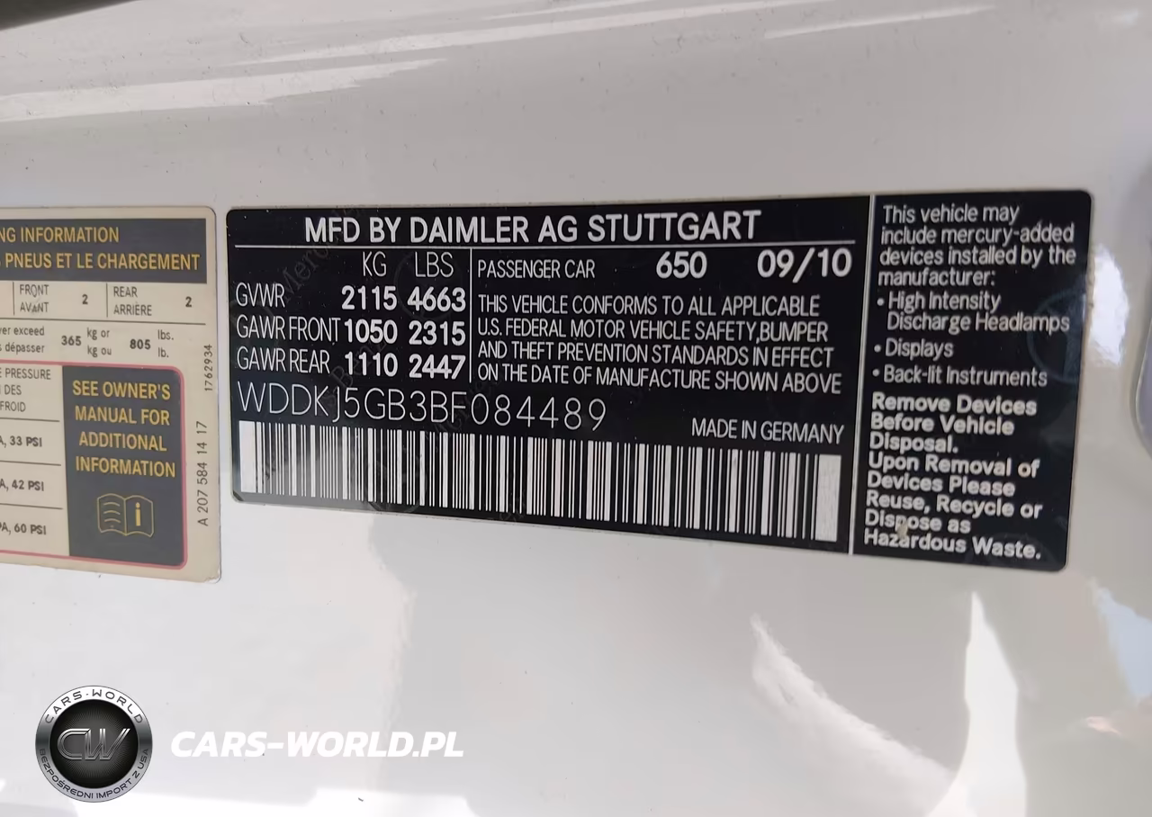 2011 Mercedes-Benz E 350 VIN:WDDKJ5GB3BF084489 - 9