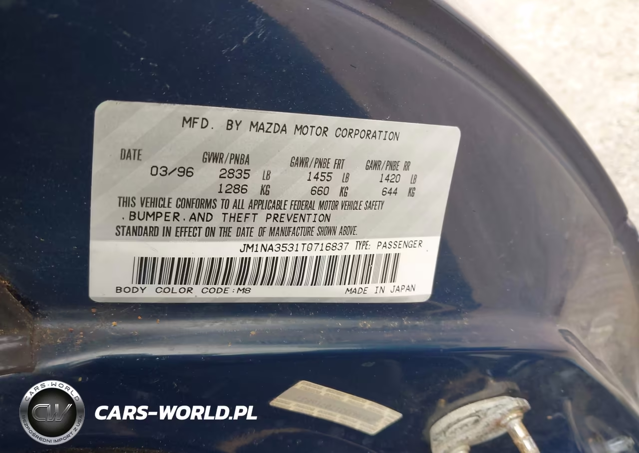 1996 Mazda Mx-5 Miata VIN:JM1NA3531T0716837 - 9