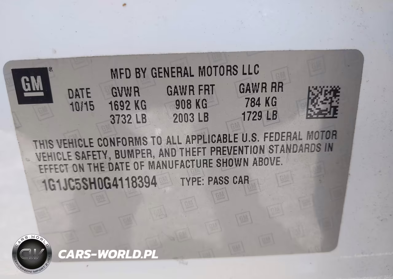 2016 Chevrolet Sonic Lt Auto VIN:1G1JC5SH0G4118394 - 9