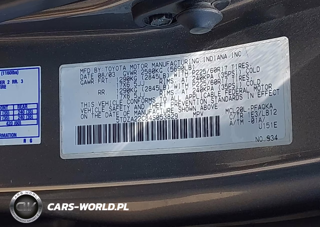 2004 Toyota Sienna Xle VIN:5TDZA22C84S053829 - 9