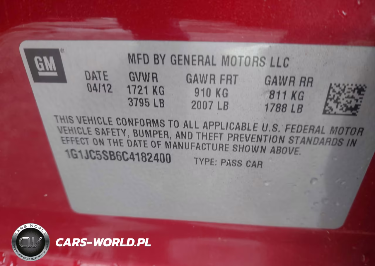 2012 Chevrolet Sonic 2Lt VIN:1G1JC5SB6C4182400 - 9