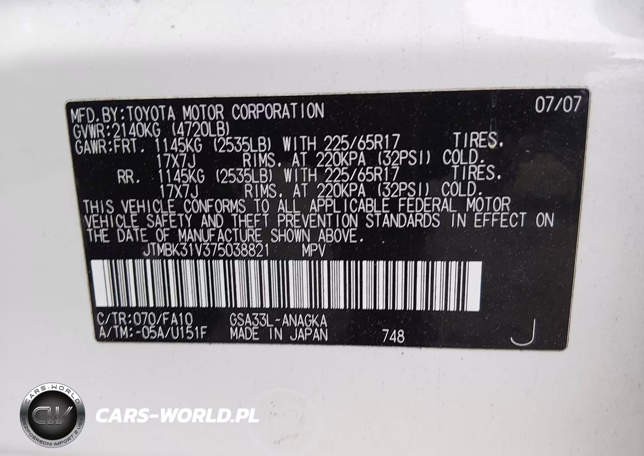 2007 Toyota Rav4 Limited V6 VIN:JTMBK31V375038821 - 9