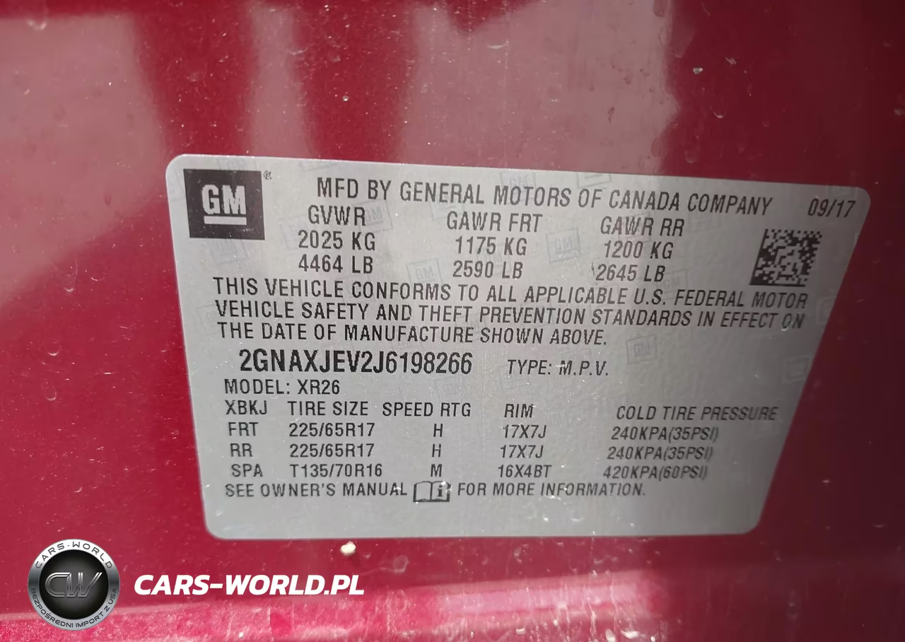 2018 Chevrolet Equinox Lt VIN:2GNAXJEV2J6198266 - 9