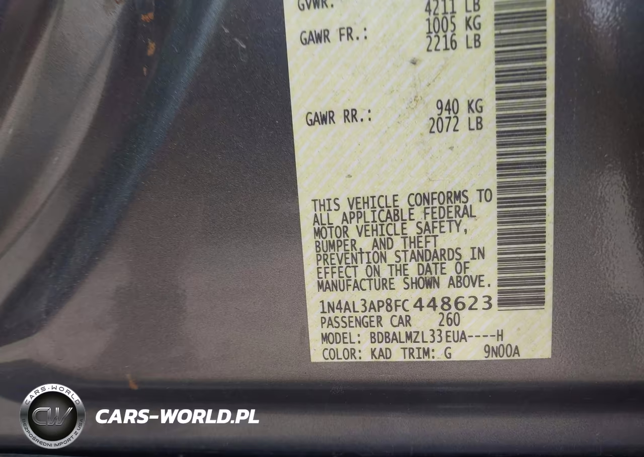 2015 Nissan Altima 2.5 Sv VIN:1N4AL3AP8FC448623 - 9