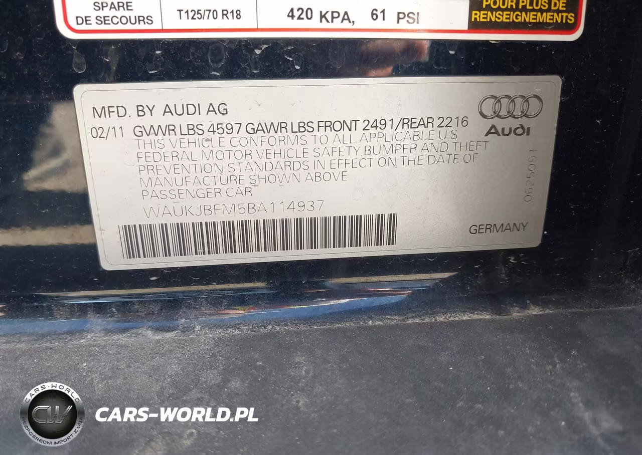2011 Audi A3 2.0 Tdi Premium VIN:WAUKJBFM5BA114937 - 9