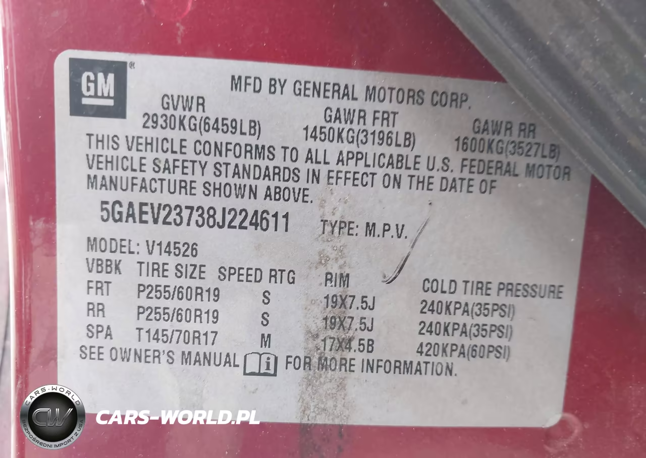 2008 Buick Enclave Cxl VIN:5GAEV23738J224611 - 9
