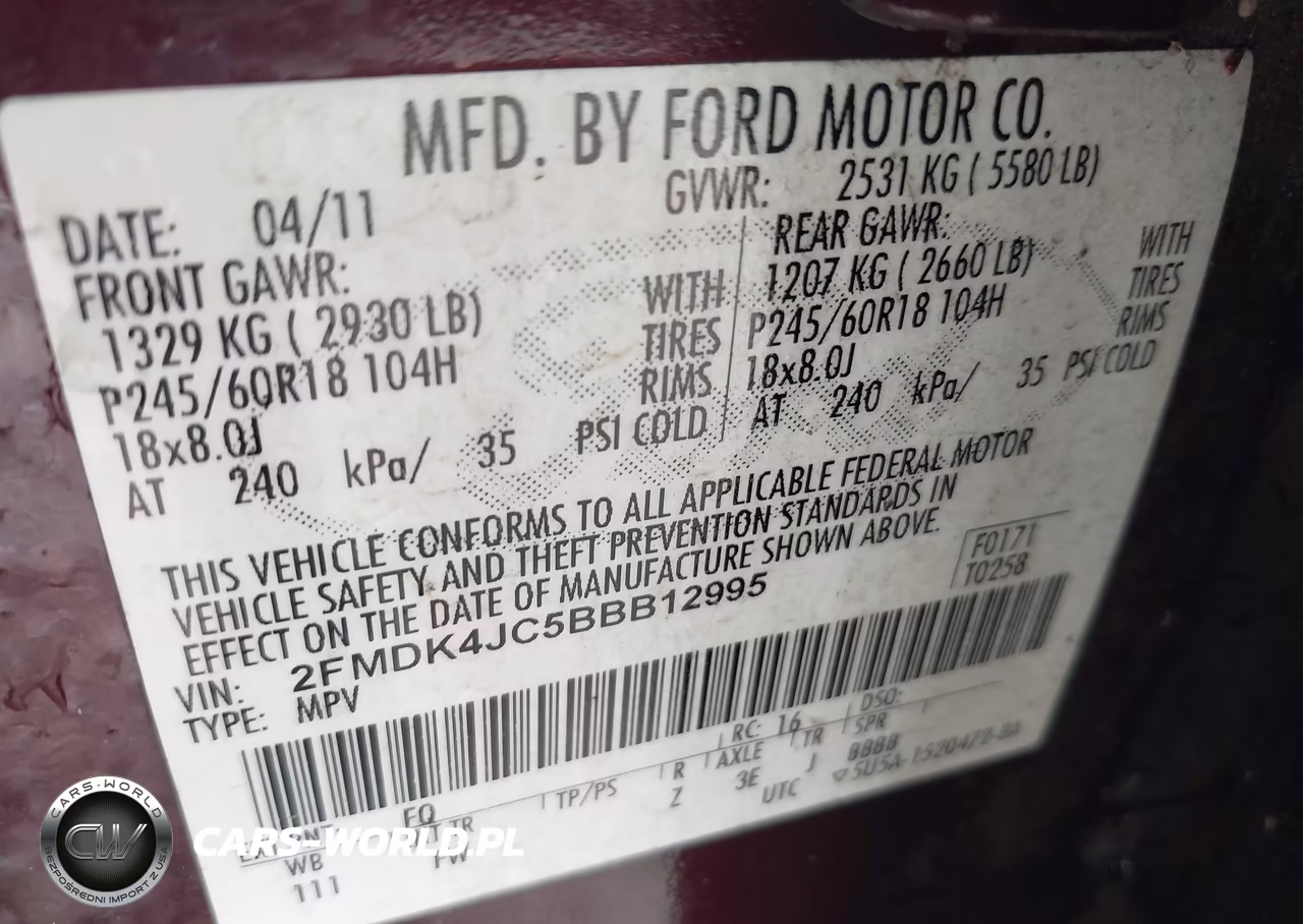 2011 Ford Edge Sel VIN:2FMDK4JC5BBB12995 - 9