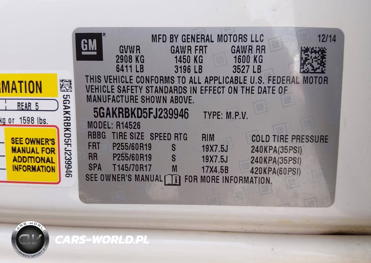 2015 Buick Enclave Leather VIN:5GAKRBKD5FJ239946 - 9