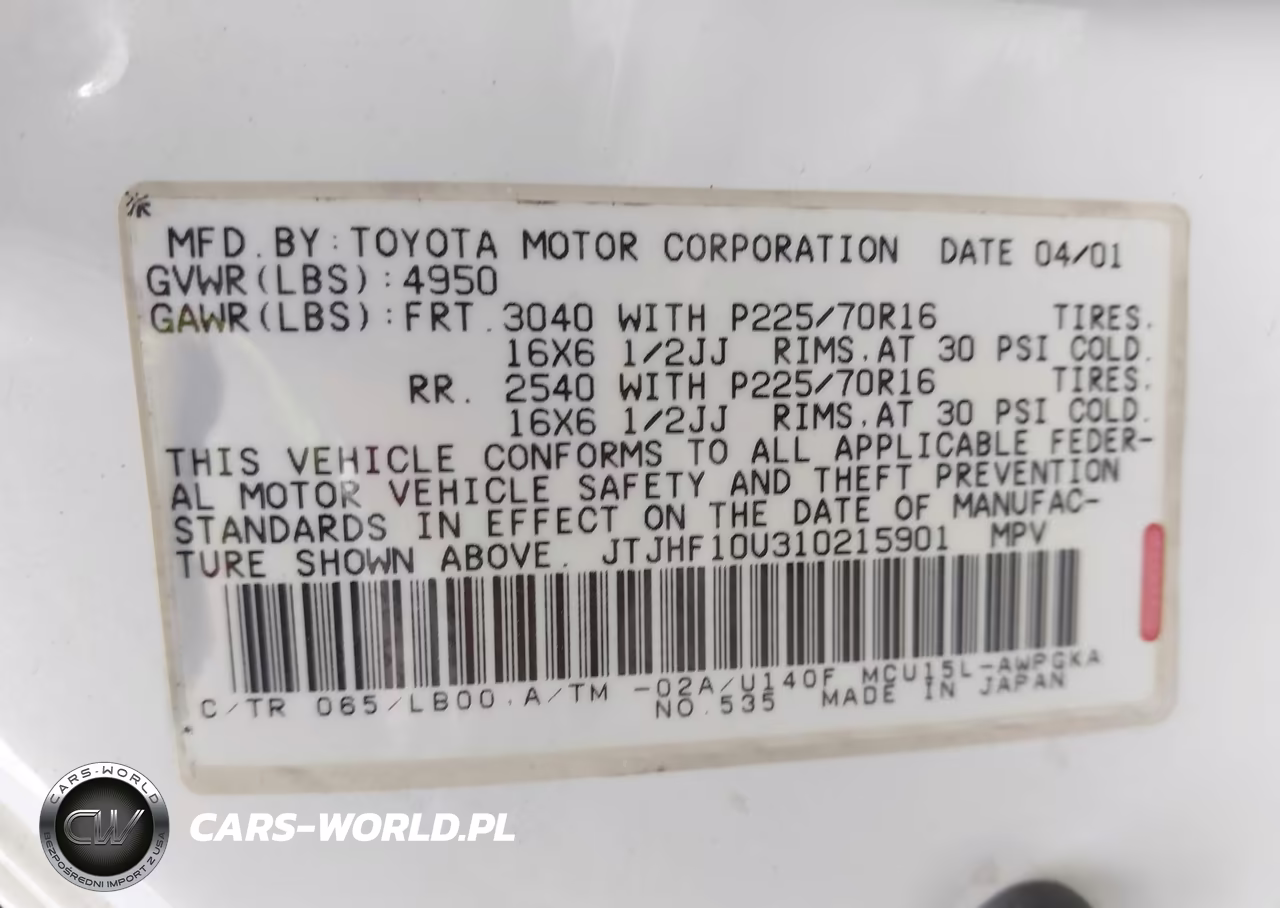 2001 Lexus Rx 300 VIN:JTJHF10U310215901 - 9