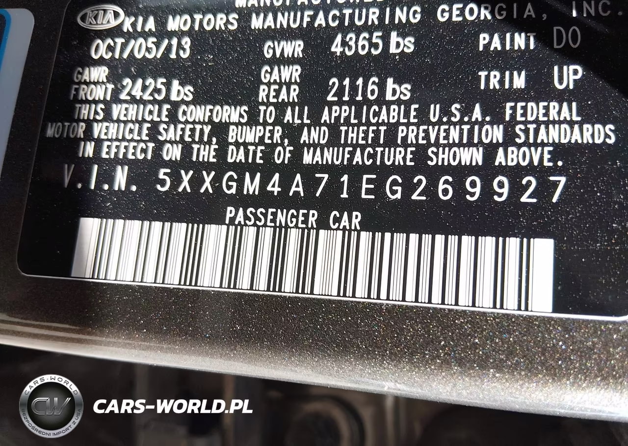 2014 Kia Optima Lx VIN:5XXGM4A71EG269927 - 9