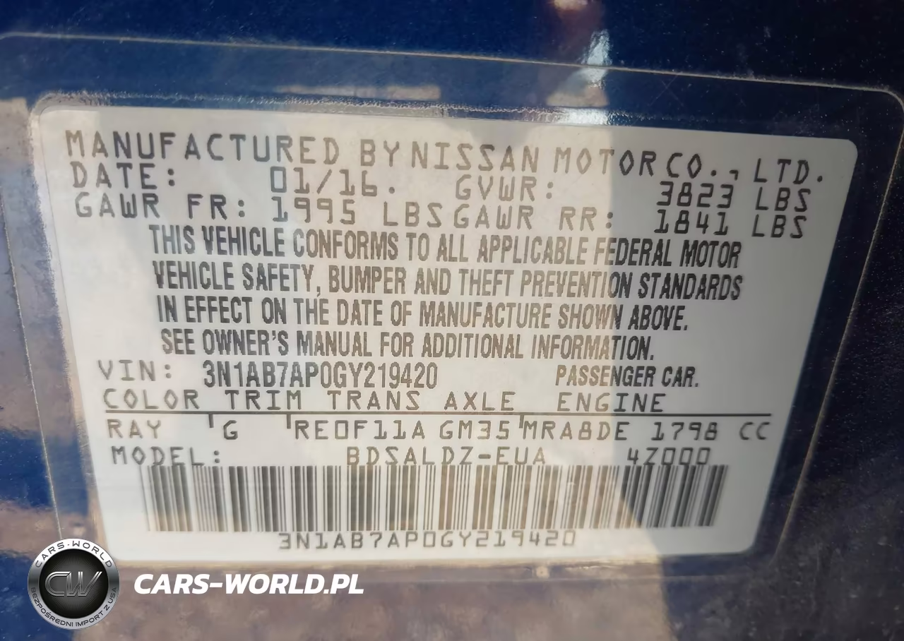 2016 Nissan Sentra Sv VIN:3N1AB7AP0GY219420 - 9