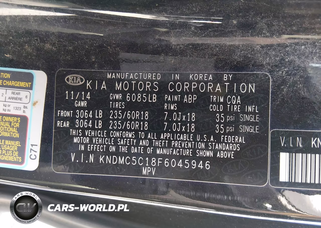 2015 Kia Sedona Sx VIN:KNDMC5C18F6045946 - 9