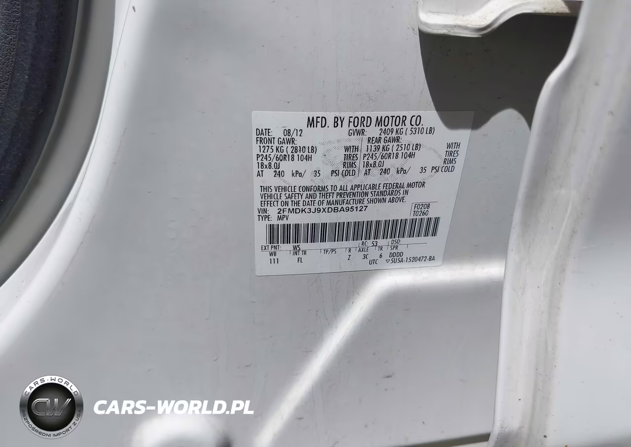 2013 Ford Edge Sel VIN:2FMDK3J9XDBA95127 - 9