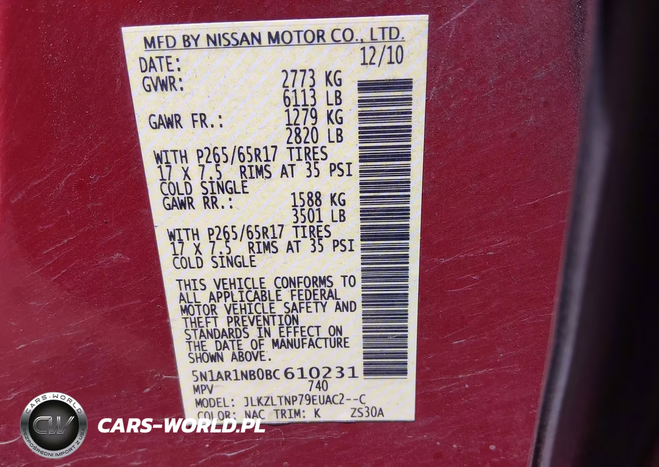 2011 Nissan Pathfinder Sv VIN:5N1AR1NB0BC610231 - 9