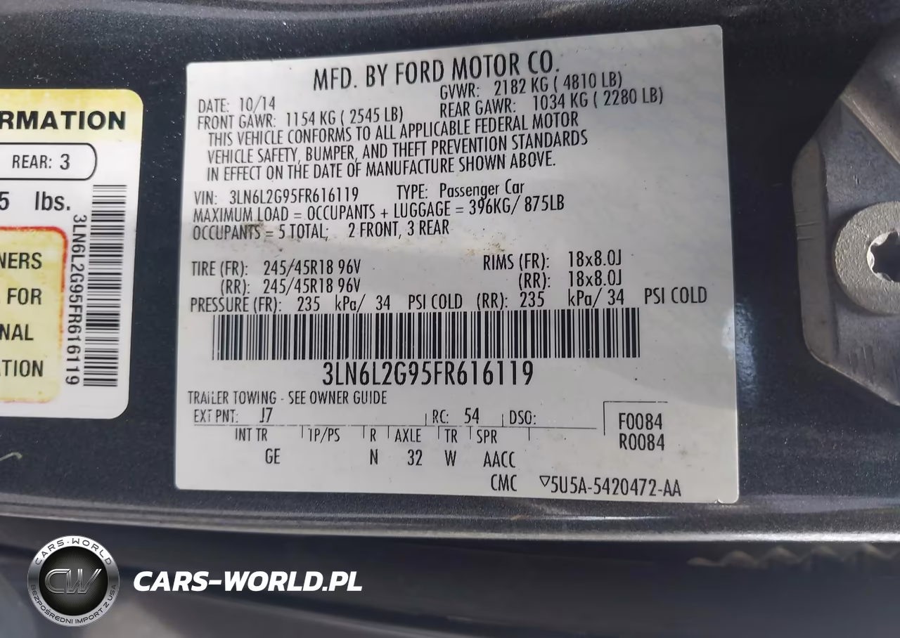 2015 Lincoln Mkz VIN:3LN6L2G95FR616119 - 9