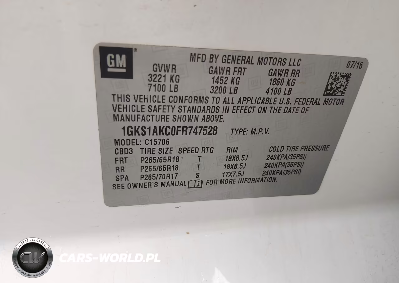 2015 GMC Yukon Sle VIN:1GKS1AKC0FR747528 - 9