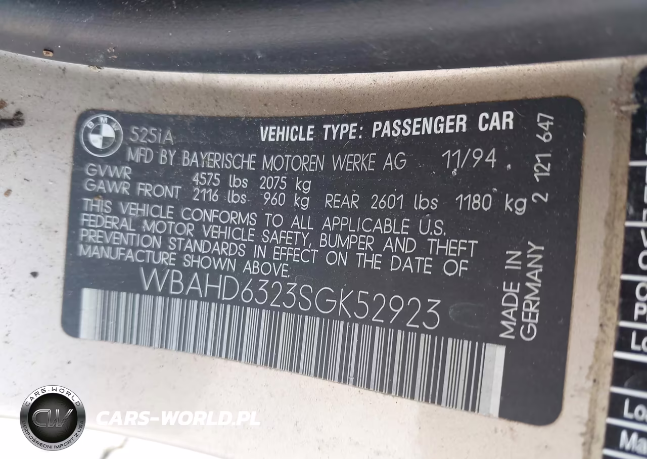 1995 BMW 525 I Automatic VIN:WBAHD6323SGK52923 - 9