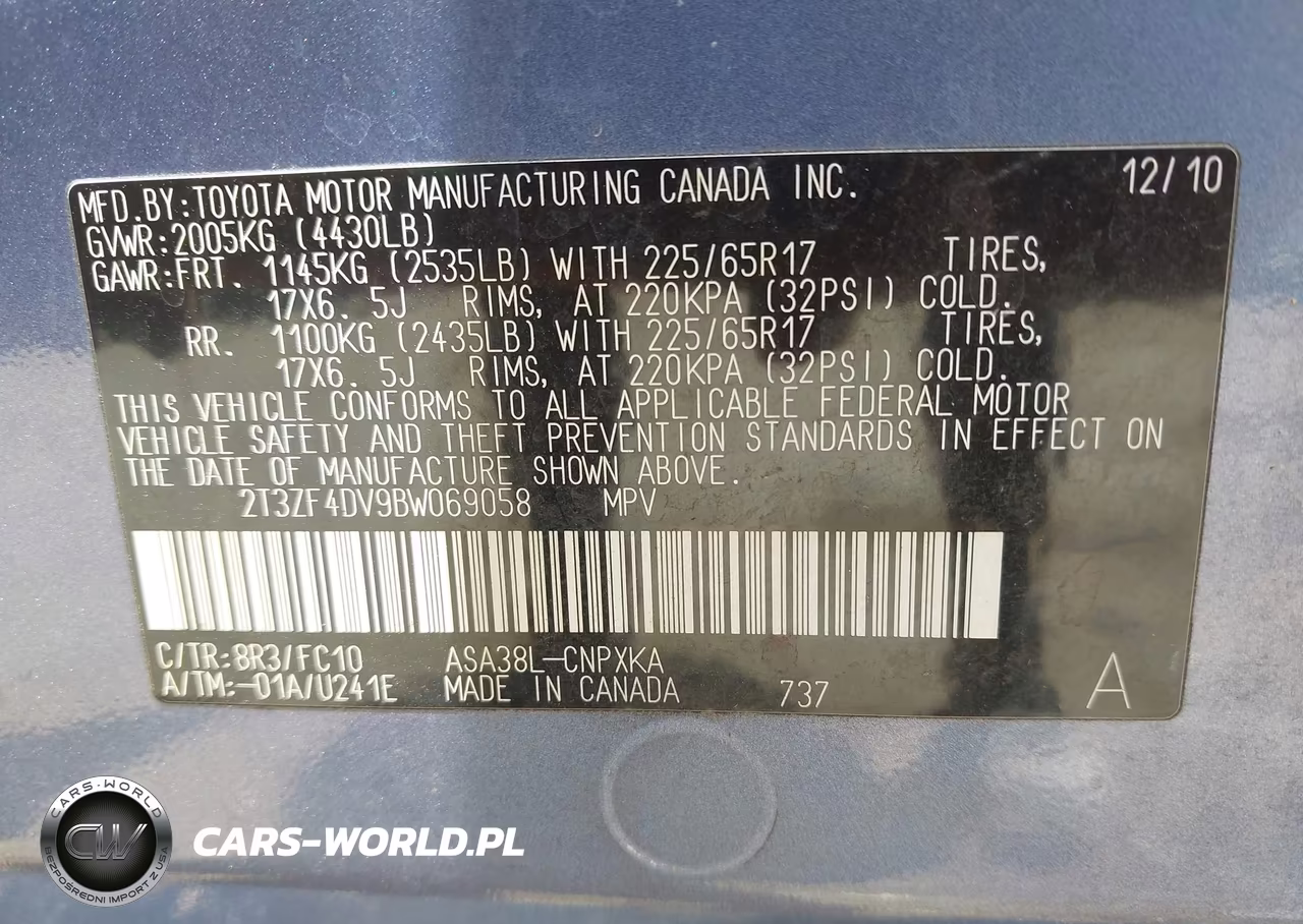 2011 Toyota Rav4 VIN:2T3ZF4DV9BW069058 - 9
